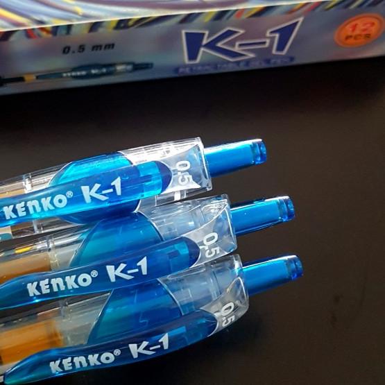 

✩ PULPEN KENKO K-1 0,5MM HITAM BIRU (PER LUSIN) - Hitam ☺