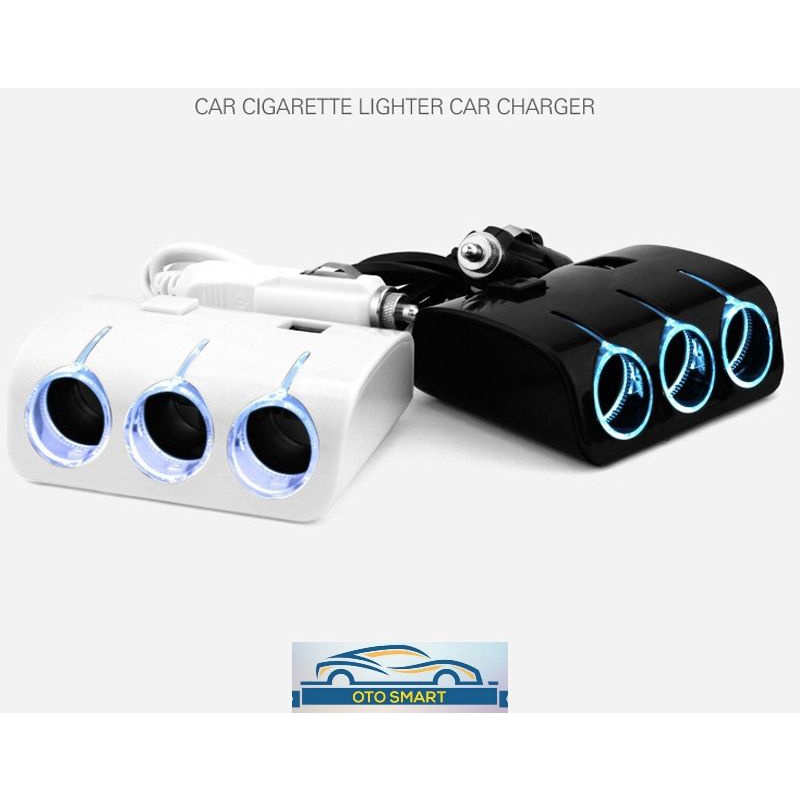 Charger Mobil Colokan USB 3 Lubang Socket Lighter / Triple Socket Cigarette Lighter USB 3 Port