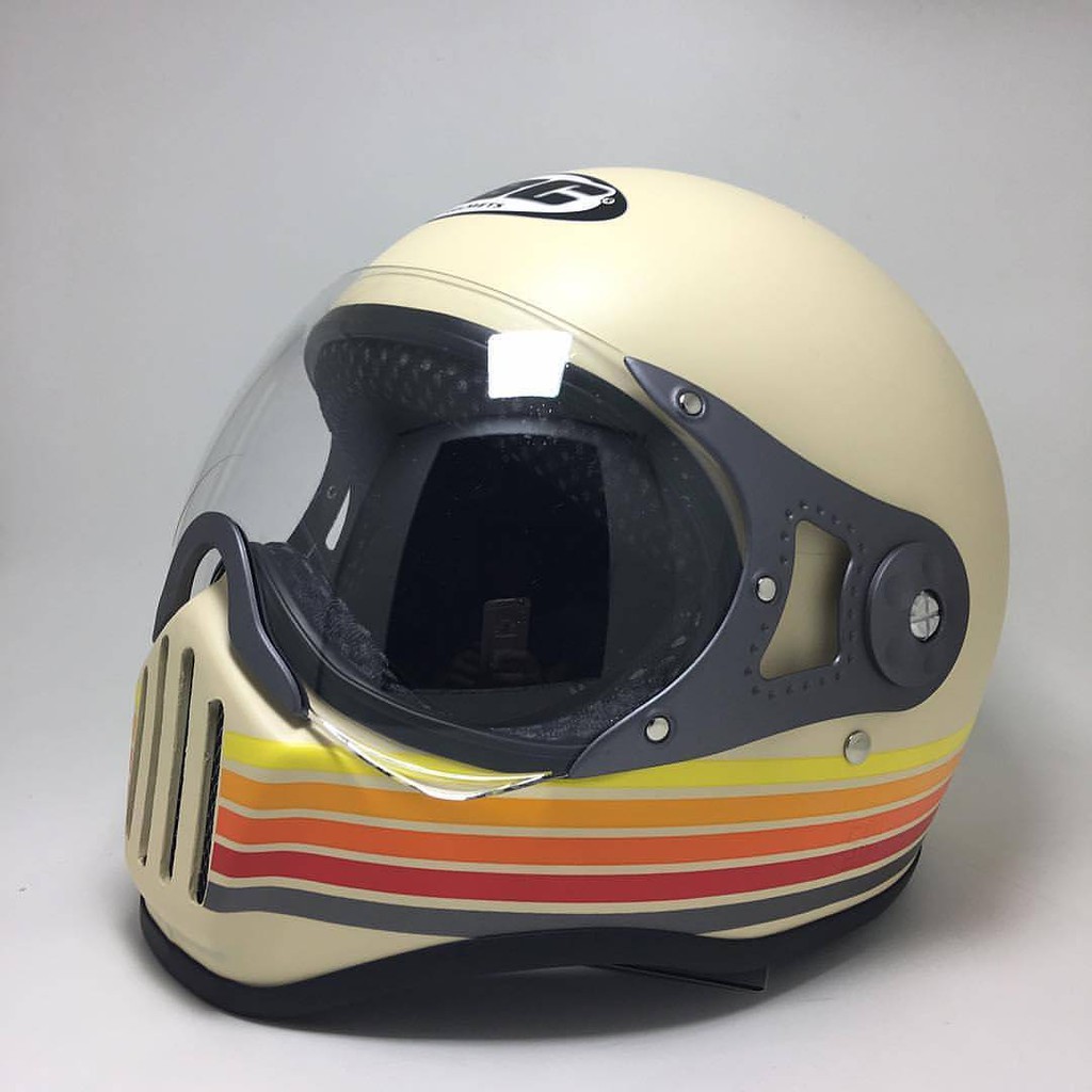 HELM CAKIL HBC PILOT VISOR STRIP KREM ( Fullface / Retro / Klasik / Vespa )