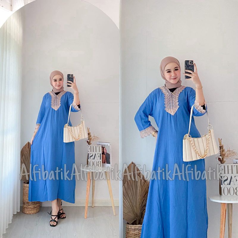 DASTER ARAB ZEEMA | RAYON SUPER GRADE A | RESLETING DEPAN BUSUI | RENDA MILO-Zeema soft blue