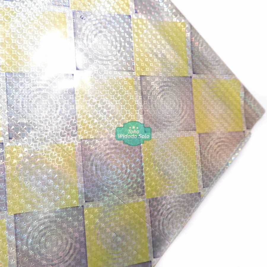 

11 LEMBAR Hologram Kuning Ungu Kotak 50x65cm - 1 Ons Plastik Kado