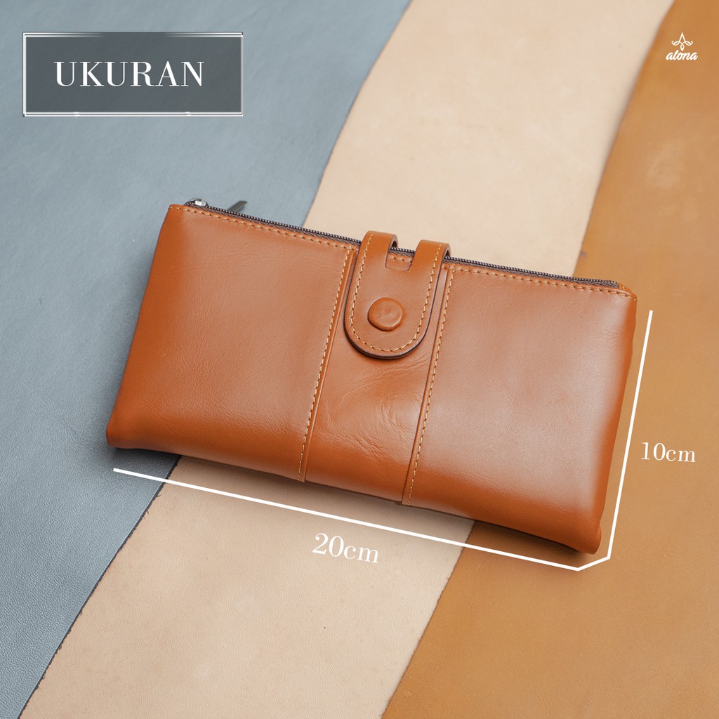 Dompet Panjang Kulit Wanita Alona Geisha Wallet Branded Original Kulit Sapi Asli Premium by Crown Leather Crownleather Store