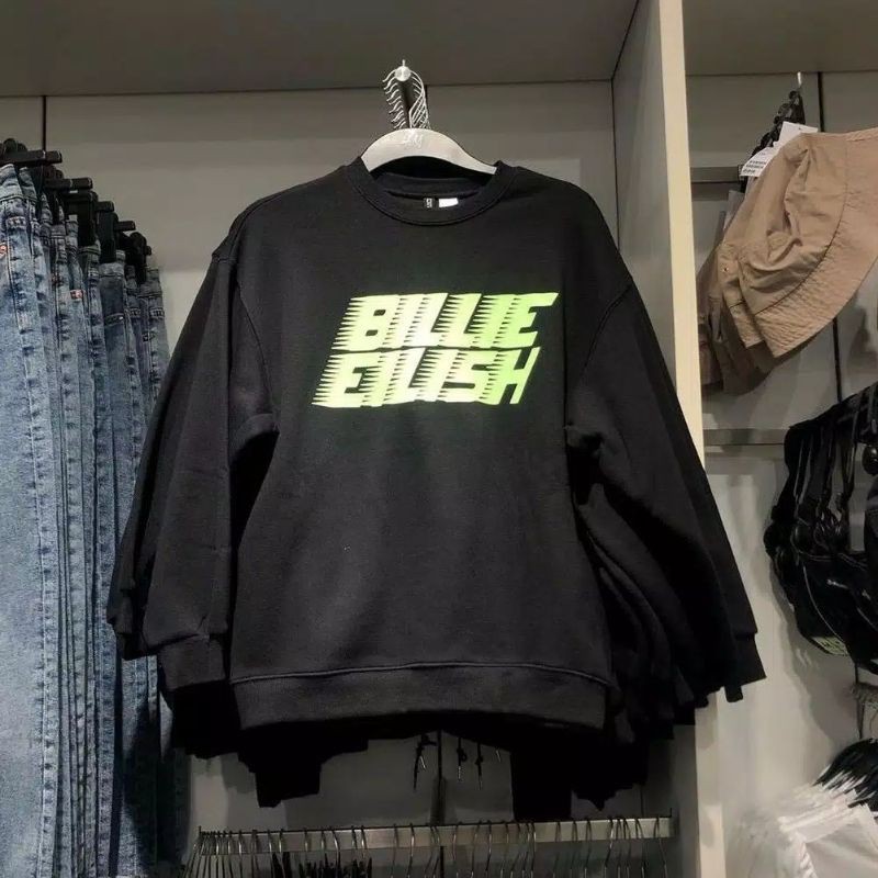 TEXT BILLIE EILISH SWEATER WANITA PRIA KEKINIAN TERMURAH