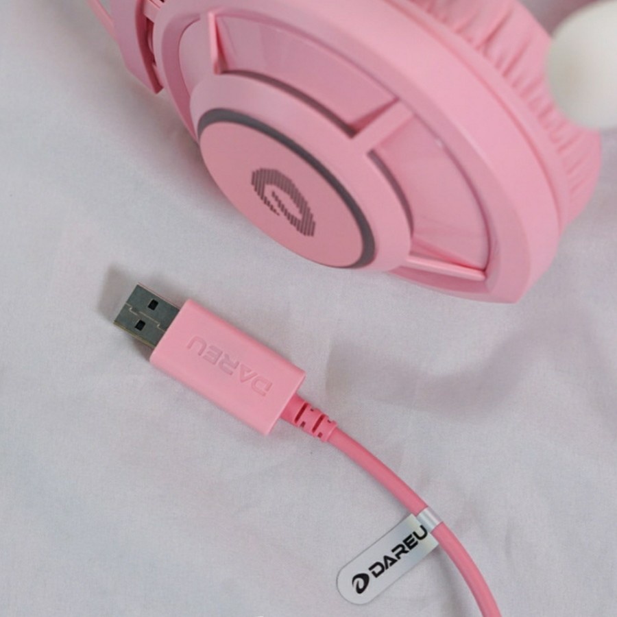 Dareu EH469 Mirror RGB Kitty Pink Gaming Headset Garansi Resmi EH-469 - PINK