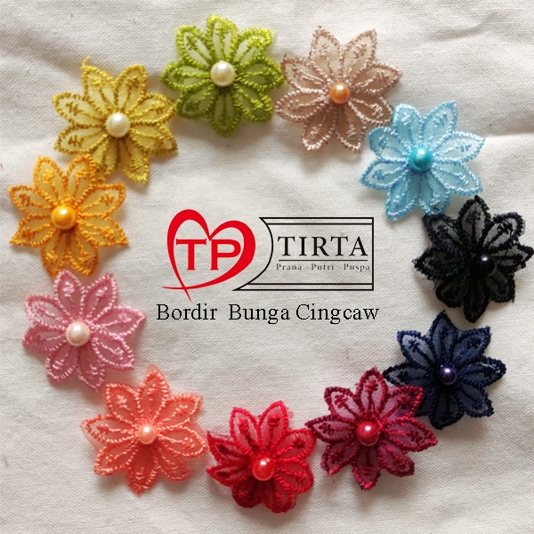 bordir bunga kecil aplikasi bordir bunga taburan cingcaw