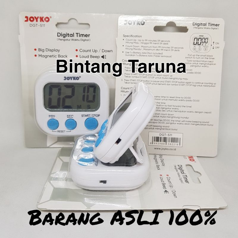 Digital Cooking Count Down Alarm Timer Joyko DGT-511 (Putih) Timer Masak Joyko DGT511 Digital Timer