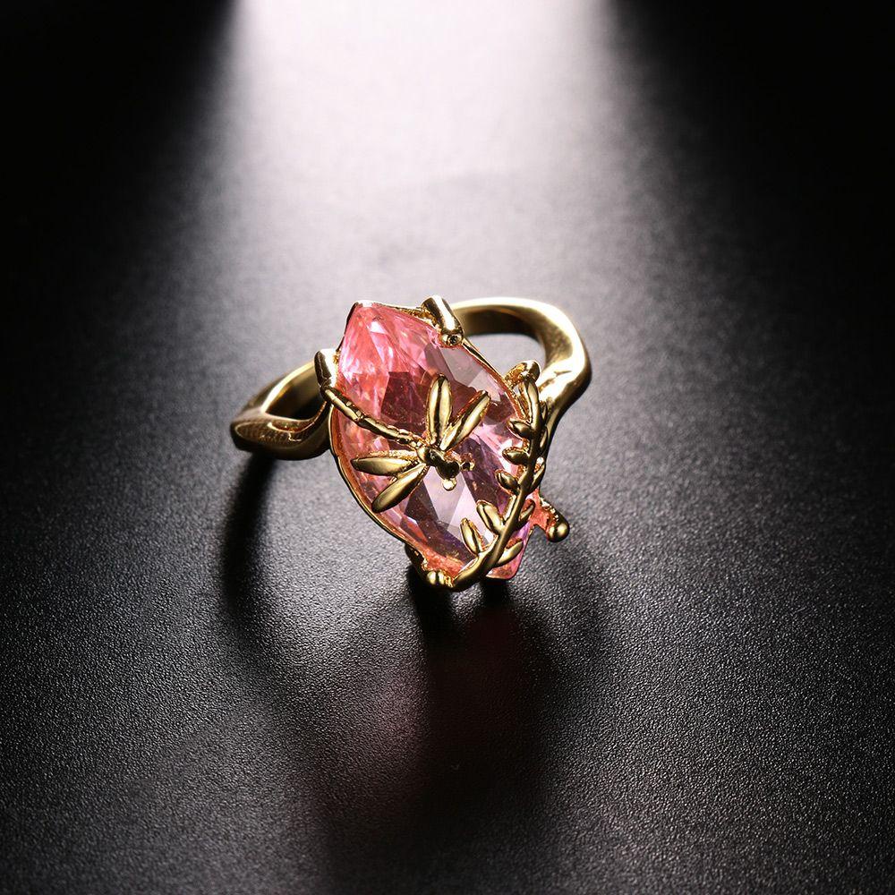 Cincin LILY Capung Mewah Wanita Tunangan Isi Emas 18K