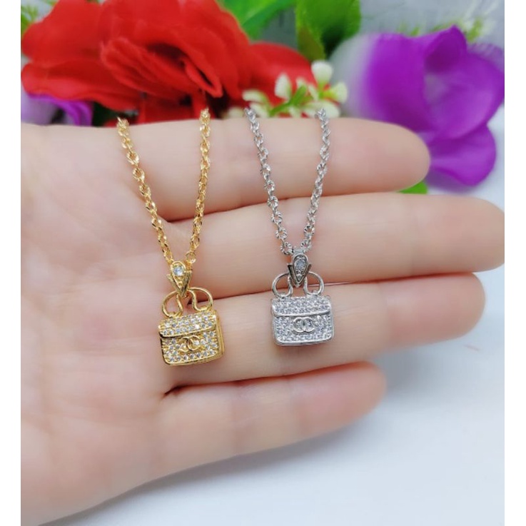 Set kalung+liontin kotak xuping permata lapis emas 19k H001.C001