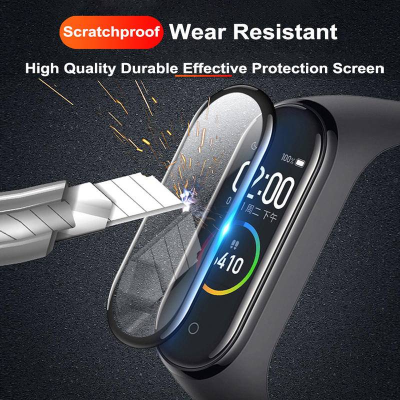 Pelindung Layar Tempered Glass 9D Curved HD Anti Blu-ray Untuk Xiaomi Mi Band 6 5 4 3