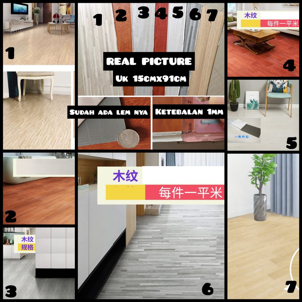 

GEMILANGSHOPEE - STICKER LANTAI STIKER PARKET PARKIT STIKER PAPAN STIKER VYNIL UK. 91CM X 15CM