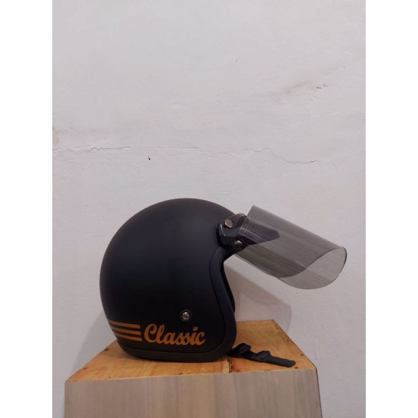 Jual Helm Bogo Classic Lis Hitam Kaca Datar Cembung Pria Wanita Dewasa