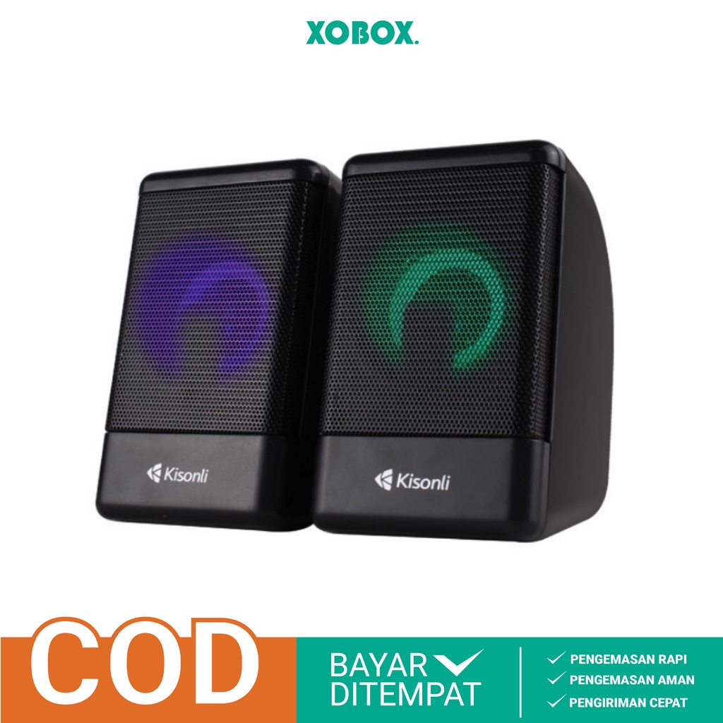 Speaker Aktif Full Color LED LIGHT Speaker Komputer Laptop L-8080 -XOBOX