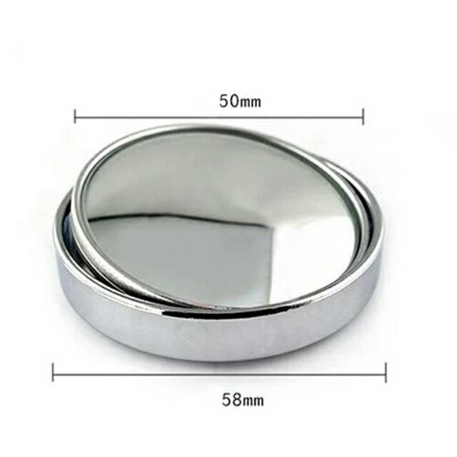 1Pc Kaca Spion Mobil Tambahan Blind Spot Mirror Wide Angle Putar 360° Murah Cermin Silver Chroom