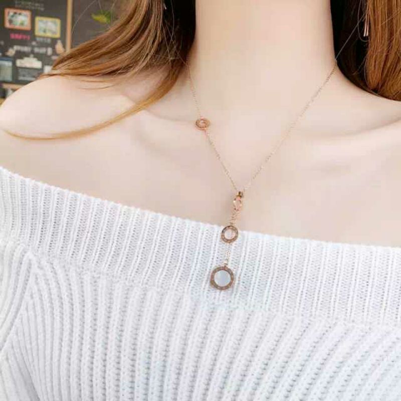 GG Kalung Titanium Bandul Juntai Fashion Korea # KL-150