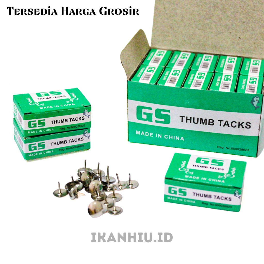 

Paku Payung Pinus Kecil 1 Box isi 20 Pcs - Thumb Tacks Pines Push Pins Stainless - Paku Tekan Jamur