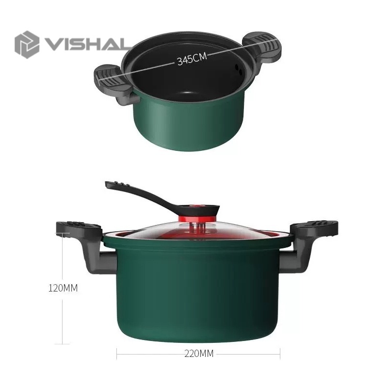 VISANL Presto Serbaguna/Viral Panci Presto Teflon Anti Lengket Texania 3.5 liter Teflon Pressure Cooker VS-1805