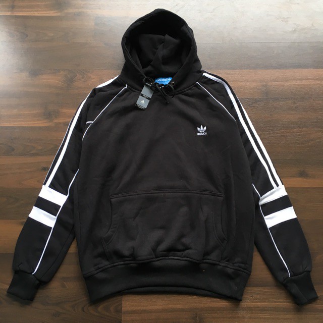 HOODIE ADIDAS HITAM HAND STRIP PREMIUM BRS HOODIE IMPORT COWOK ARB