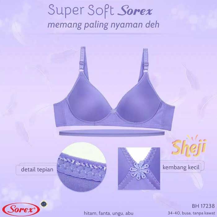 Bh Bra Sorex 17238 (Cup B) Super Soft | Bra Busa Sedang Tanpa Kawat