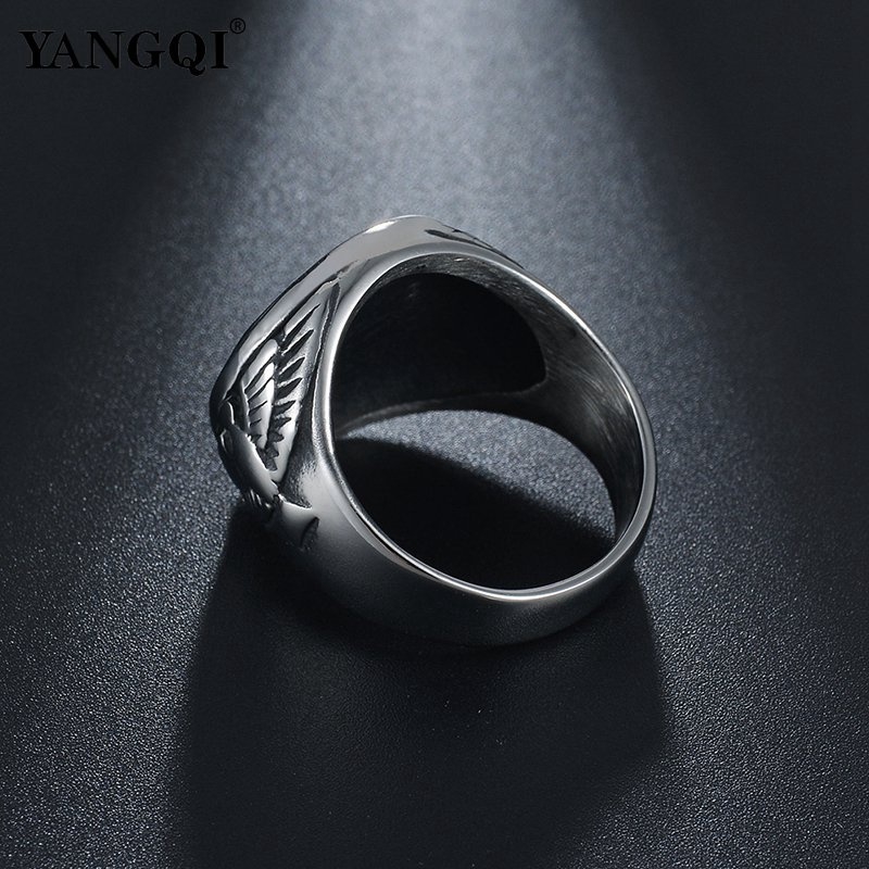 Fashion Stainless Steel Six-pointed Star Blessing Ring Jewelry