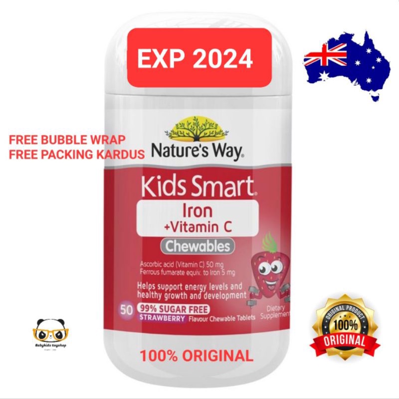 Jual Nature's Way Kids Smart Iron + Vitamin C 50 Chewables Vitamin C