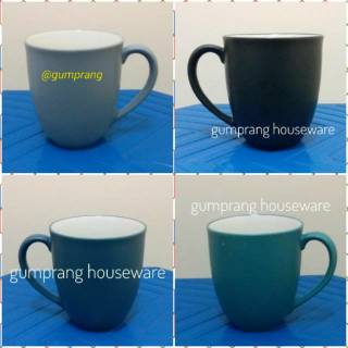 1 pc Mug keramik hitam polos colorful biru tua navy abuabu 