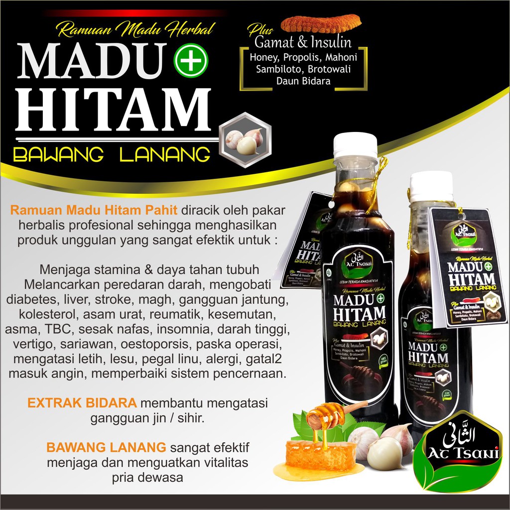 

p4yu TERMURAH...(COD) Madu Hitam Pahit Bawang Lanang Attsani