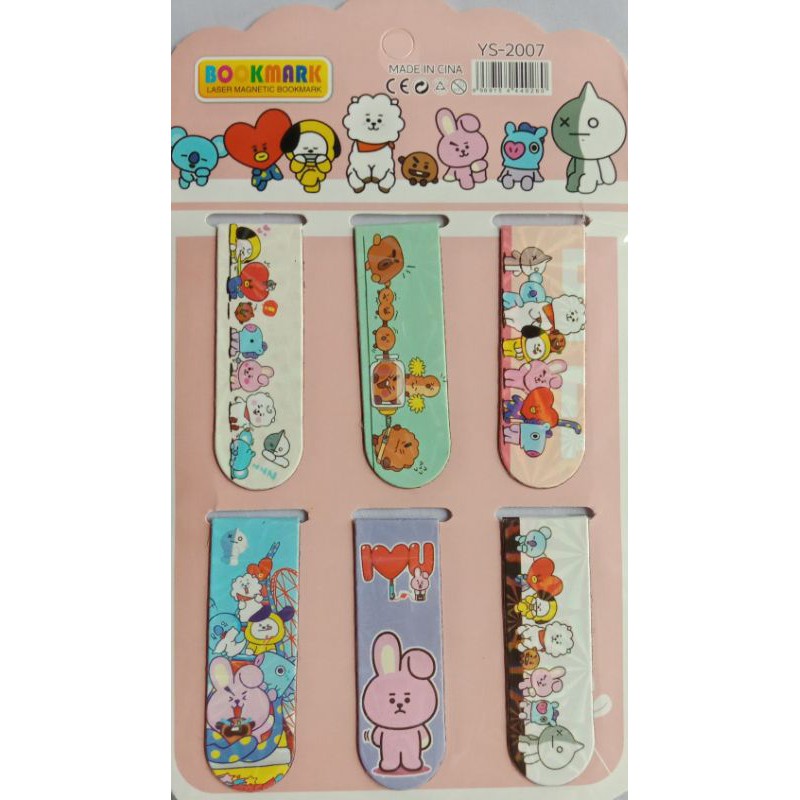 PEMBATAS BUKU BTS KECIL / PEMBATAS BUKU MAGNET BTS ISI 6
