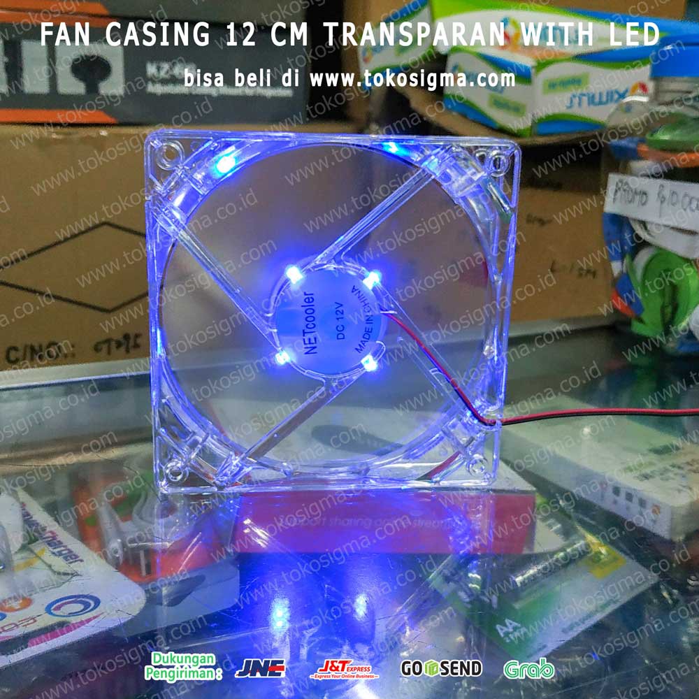 Fan Casing CPU 12cm Transparan LED WARNA - KIPAS CPU LAMPU LED dc 12v