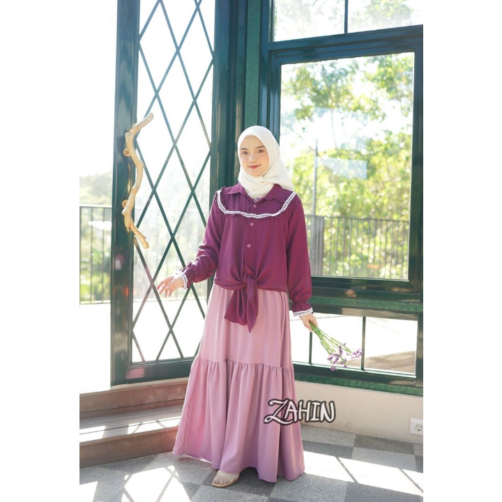 GAMIS raisa zahin ori dress set outherTERBARU itycrepe modis modern hits casual ootd muslimah fashion style