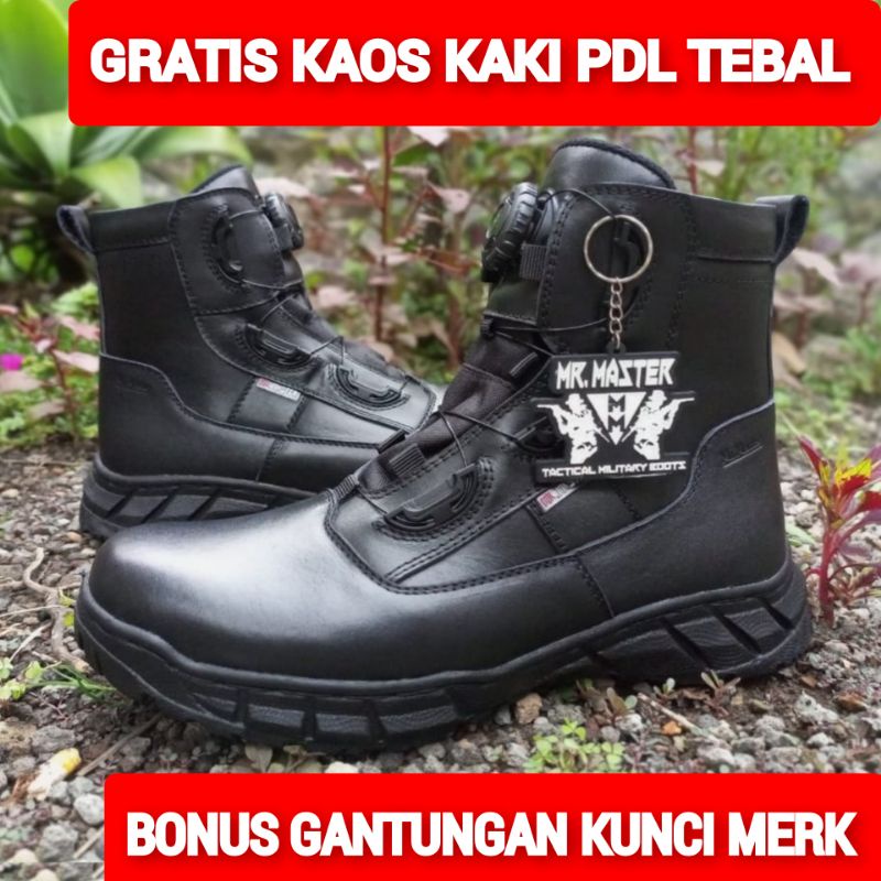 SEPATU PDL TALI PUTAR PENDEK POLANTAS BAHAN KULIT SAPI ASLI MERK MR MASTER SEPATU PDL DINAS LAPANGAN TNI POLRI SECURITY SATPAM