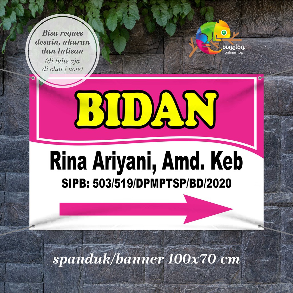 Spanduk, Banner Plang Bidan