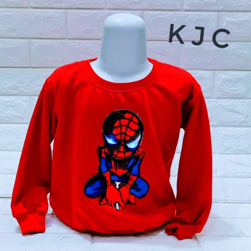 KIANJAYACOLLECTION89 - JAKET SWEATER ANAK LAKI-LAKI LED SUPERHERO MARVEL BISA NYALA PALING MURAH !!!