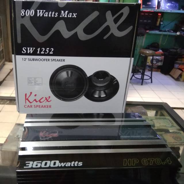 Paket power dan subwofer kick audio mobil