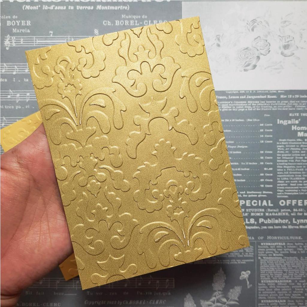 Emboss Paper - CHATEAU DAMASK - Embossing Folder Kertas Timbul