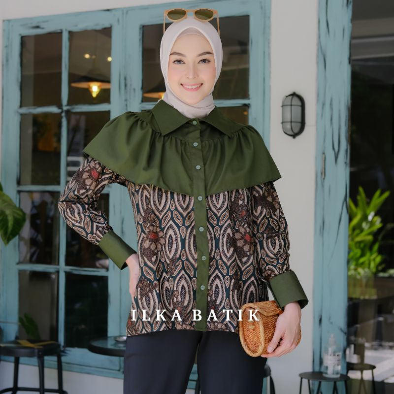 ILKABATIK Faraa Blouse Batik Busui Batik Wanita Modern Cantik Batik Seragam Kantor Kondangan