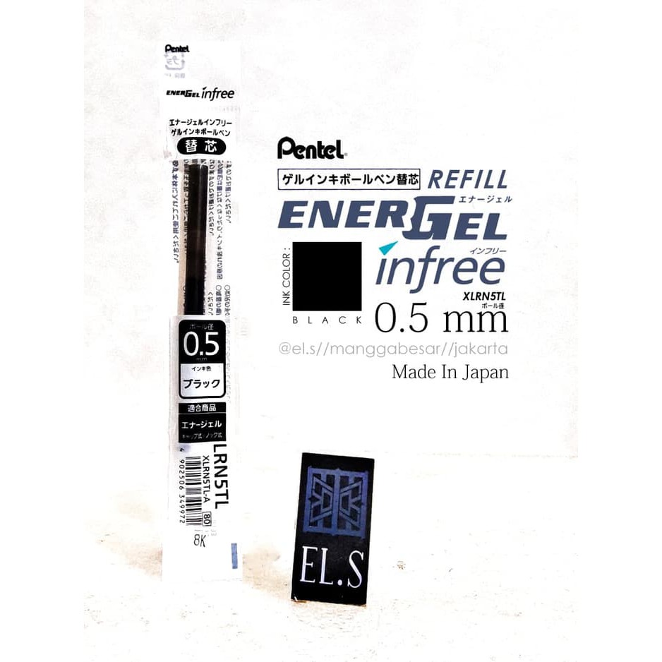 

NEW STOCK PENTEL ENERGEL INFREE 0.5 BLACK REFILL