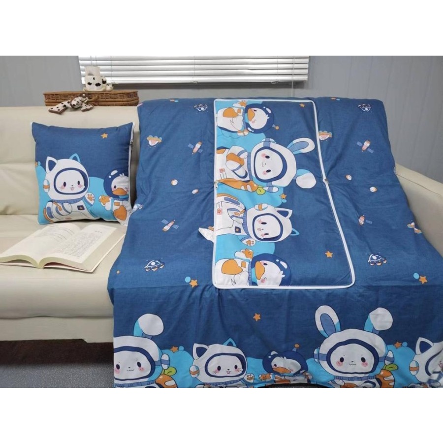 BALMUT Bantal Selimut Anak Motif Karakter Bantal Selimut Traveling Portable 2in1