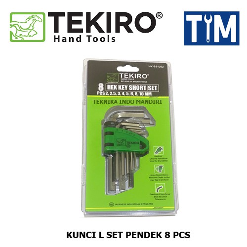 TEKIRO Kunci L Set Pendek 8 PCS ( 2 - 10 MM )