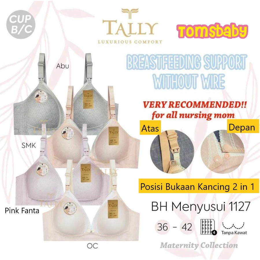 TALLY 1pcs Bra Menyusui Tanpa Kawat Busa Tipis Buka Depan/ Tally BH 201