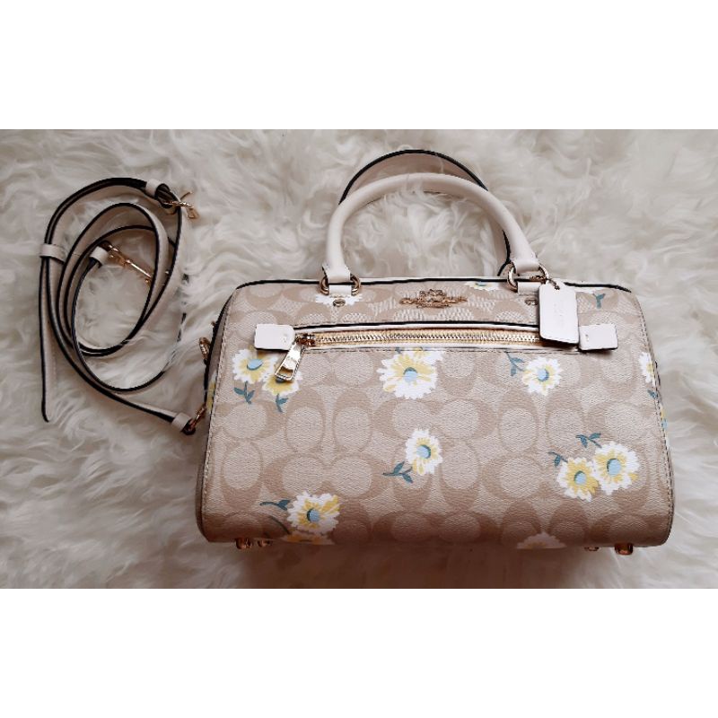 Coach Rowan Satchel in Signature Canvas with Daisy Print C2849