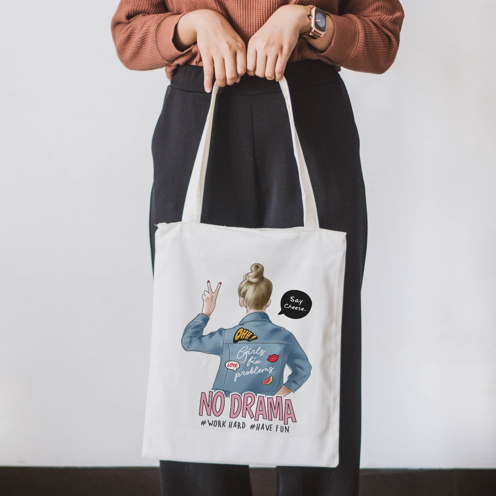 Sevine Totebag Tas Wanita Tote Bag Resleting quotes - FG