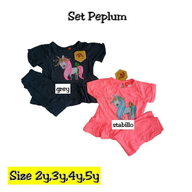 PEPLUM SET 1-5 tahun setelan anak perempuan my bee