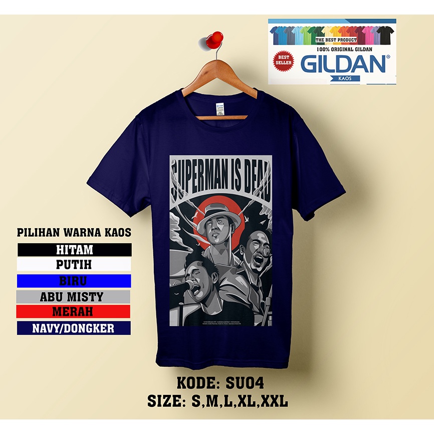 KAOS SUPERMAN IS DEAD LOGO STYLE KAOS ORIGINAL GILDAN SU04