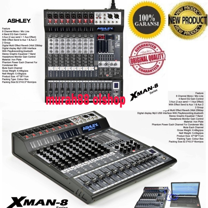 Mixer audio Ashley xman 8 /xman8/xman-8 8ch Bluetooth original