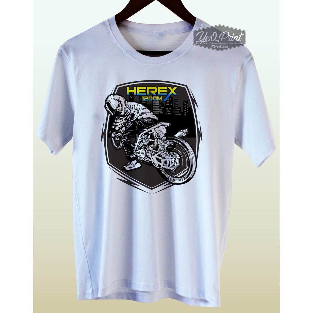 Kaos Motor Drag atau Herex Skull Cotton Combed