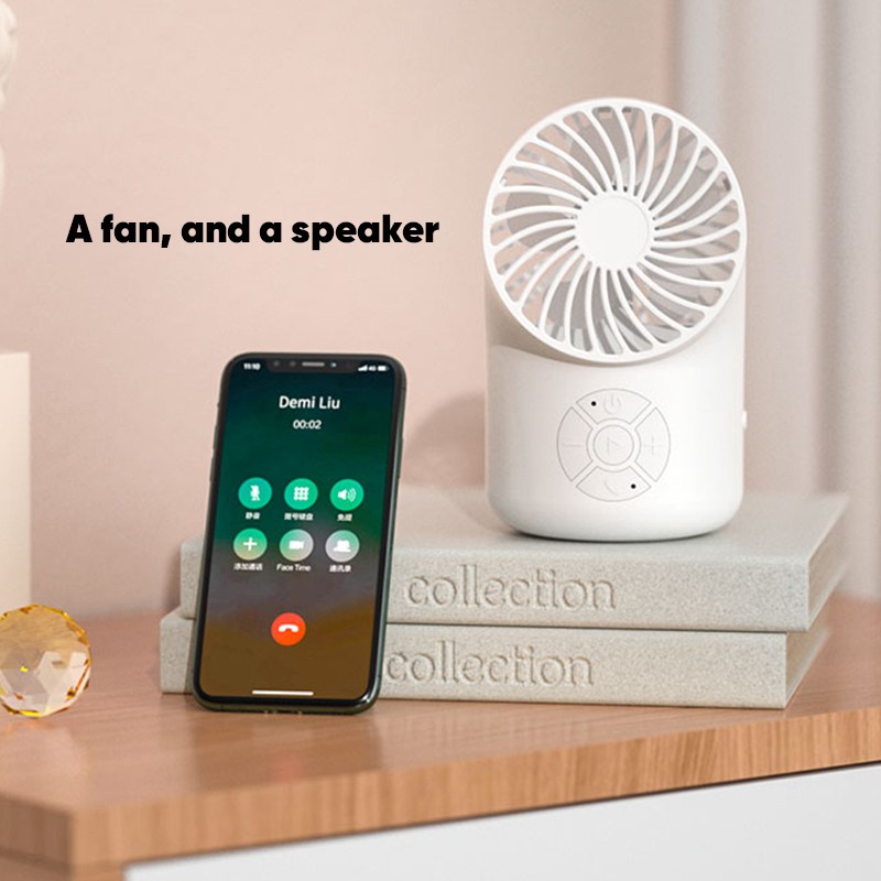 Bepop Speaker Bluetooth V5.0 Wireless Kipas Angin 2 in 1 Portable Fan