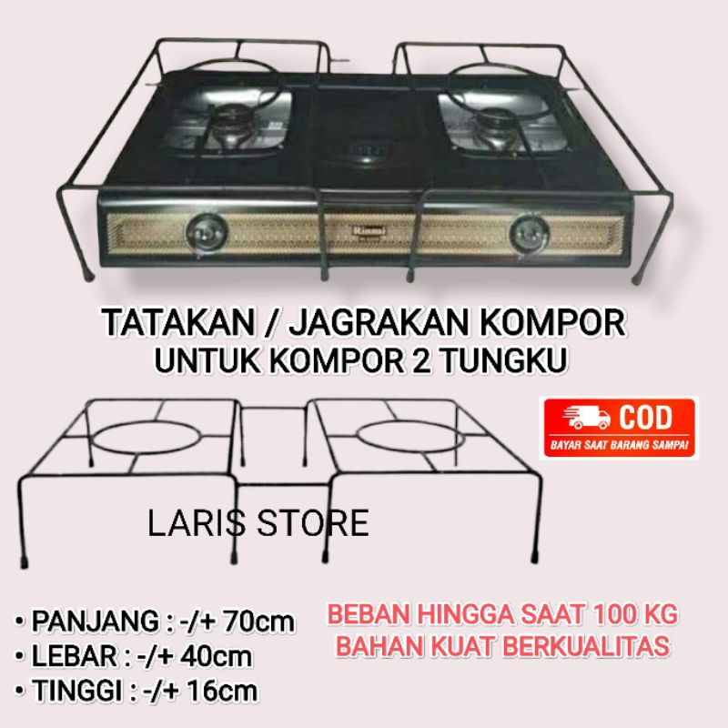 Jagrak / Tangkringan / Jagrakan Tatakan Kompor Gas Oven Untuk 2 Tungku Rinnai Quantum Semua Merk