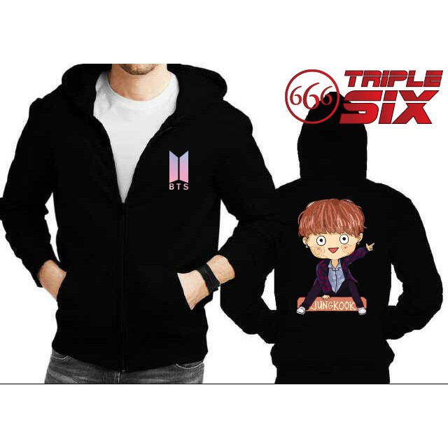Jaket Hoodie zipper BTS Jungkook Chibi
