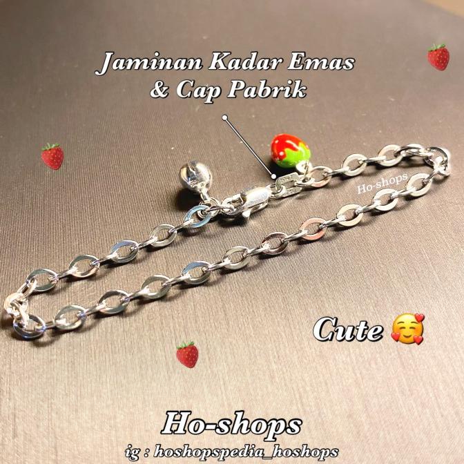 Gelang Anak / Gelang Baby Strawberry Mas Putih Kadar 700 Asli Emas