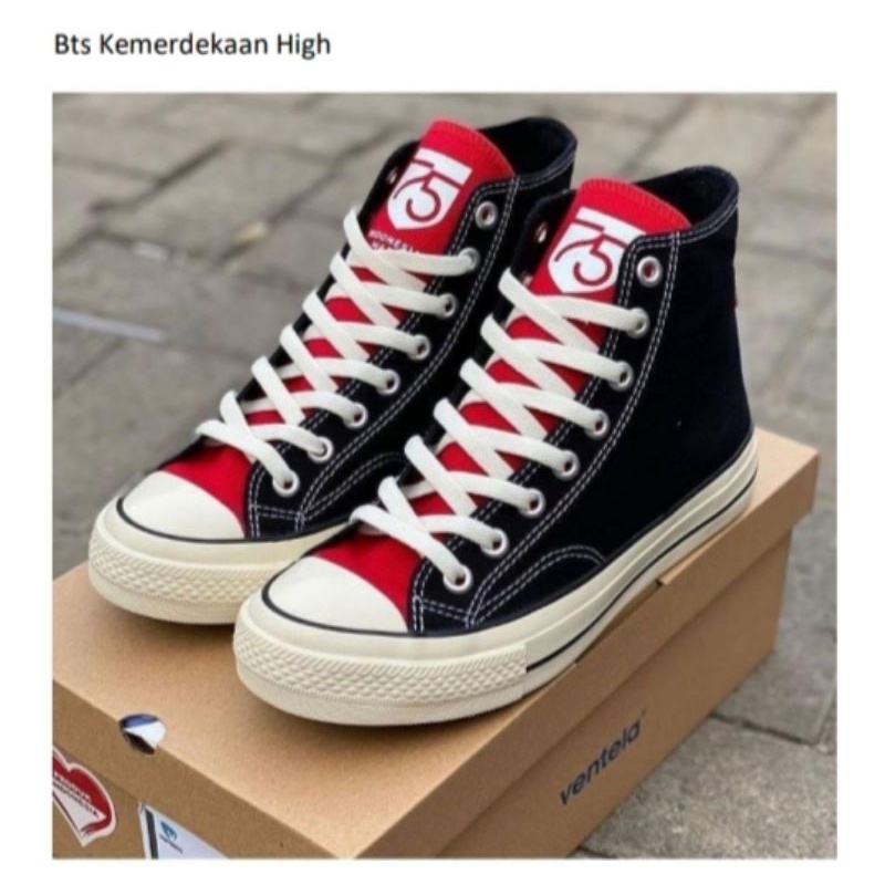 Ventela hitam bts kemerdekaan high/sepatu pria wanita